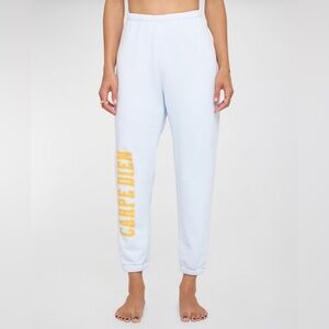 Spiritual Gangster Light Blue Sweatpants joggers Carpe Diem L or XL NWT